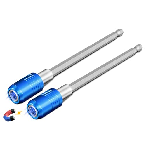 2 Stücke Magnetischer Schnellwechsel-Impact-Bithalter, 6-Zoll bit halter für 1/4-Zoll-Sechskantschaft, Ideal für Schraubendreherbits, Muttern, Bohrer und Steckschlüsseladapter von zozoa
