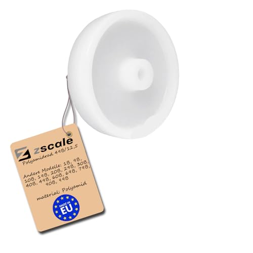 Zscale Transportrad 160 mm – Weißes Polyamidrad für Wagen, Maschinen, Möbel – Robustes Kunststoffrad (Modell 49B/12,5) von zscale