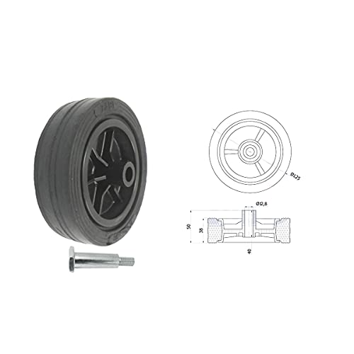 ZAB-S Rasenmäherrad (Code:K125*M10) Rad Ø125mm mit Montageset Ersatzrad Universalrad Vollgummi von zscale