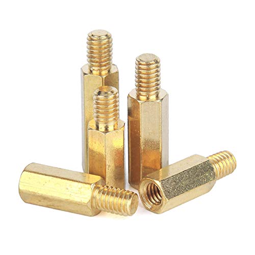 M3×L+3/4/5/6mm Single Head Hex Messing Standoff Threaded Pillar PCB Computer PC Motherboard Stand Off Spacer M3x20mm+6mm, 30Pcs von zssmGood
