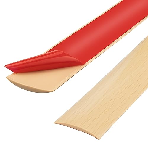 100cm Übergangsprofil Selbstklebend，Übergangsleiste Selbstklebend，Türschwellen Leiste，Türdichtung Selbstklebend，Abdeckleiste Selbstklebend für Laminatbodenbeläge (100cm-4cm-Ahornkorn) von ztowoto