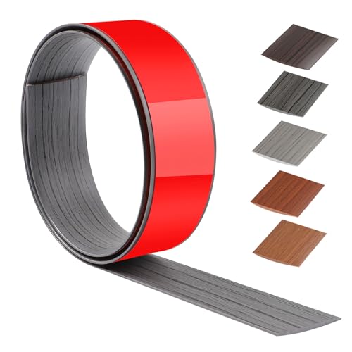 100cm X 4cm übergangsprofil selbstklebend PVC,übergangsleiste selbstklebend FüR KüChe/Wohnzimmer/Badezimmer,Türschwellen leiste Zum Verbinden Von Bodenaussparungen/Fliesen(Dunkelgraue Holzmaserung) von ztowoto