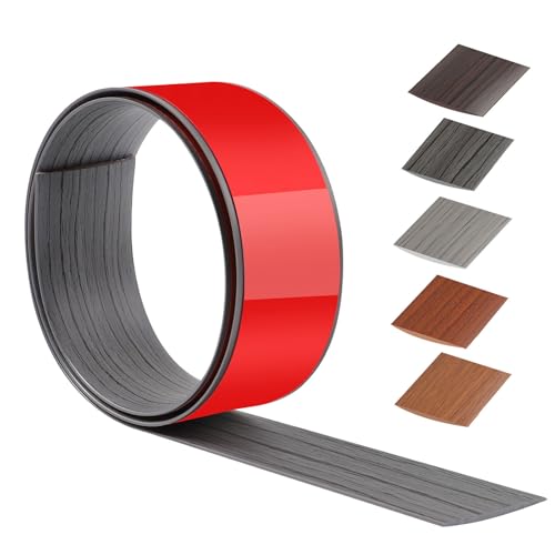 100cm X 5cm übergangsprofil selbstklebend PVC,übergangsleiste selbstklebend FüR KüChe/Wohnzimmer/Badezimmer,Türschwellen leiste Zum Verbinden Von Bodenaussparungen/Fliesen(Dunkelgraue Holzmaserung) von ztowoto