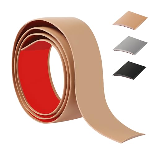 100cm übergangsprofil selbstklebend，Flexibel übergangsleiste selbstklebend PVC für Küche/Wohnzimmer/Bad,Türschwellen leiste zum Verbinden von Bodenfugen/Fliesen/Laminat/Teppich（4cm，Braun） von ztowoto