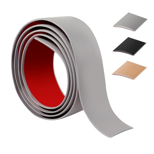 100cm übergangsprofil selbstklebend，Flexibel übergangsleiste selbstklebend PVC für Küche/Wohnzimmer/Bad,Türschwellen leiste zum Verbinden von Bodenfugen/Fliesen/Laminat/Teppich（4cm，Grau） von ztowoto