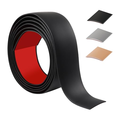 100cm übergangsprofil selbstklebend，Flexibel übergangsleiste selbstklebend PVC für Küche/Wohnzimmer/Bad,Türschwellen leiste zum Verbinden von Bodenfugen/Fliesen/Laminat/Teppich（4cm，Schwarz） von ztowoto
