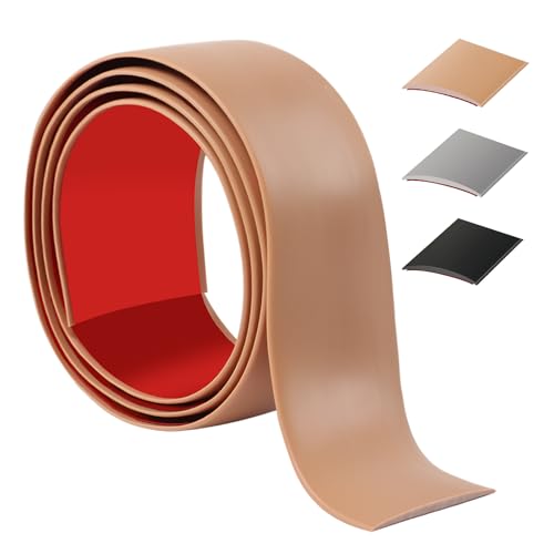 100cm übergangsprofil selbstklebend，Flexibel übergangsleiste selbstklebend PVC für Küche/Wohnzimmer/Bad,Türschwellen leiste zum Verbinden von Bodenfugen/Fliesen/Laminat/Teppich（5cm，Braun） von ztowoto