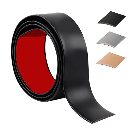 100cm übergangsprofil selbstklebend，Flexibel übergangsleiste selbstklebend PVC für Küche/Wohnzimmer/Bad,Türschwellen leiste zum Verbinden von Bodenfugen/Fliesen/Laminat/Teppich（5cm，Schwarz） von ztowoto