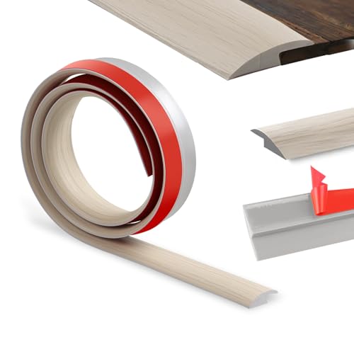 100cm üBergangsprofil-Selbstklebend, üBergangsleiste üBergangsprofil HöHenausgleich Pvc,TüRschwellen Leiste Kanten, TüRschwelle FüR Teppichboden SchwellenüBergang(3.5 cm,Graue Holzmaserung) von ztowoto