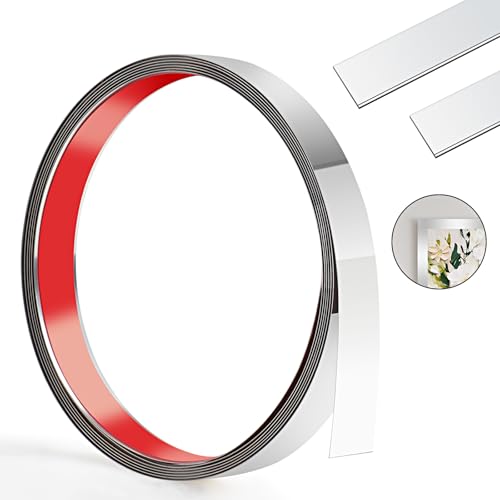 2 cm - 300 cm Zierleisten Selbstklebend, Selbstklebend Deckenleisten Edelstahl, Flexibel Deckenleisten Selbstklebend, Wandleiste FüR Spiegelrahmen Deckenschrank Fliesen Rand Kamin(Silber) von ztowoto