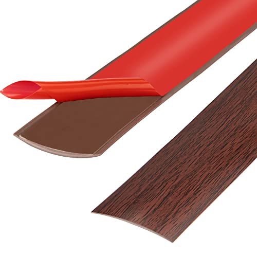 200cm Übergangsprofil Selbstklebend，Übergangsleiste Selbstklebend，Türschwellen Leiste，Türdichtung Selbstklebend，Abdeckleiste Selbstklebend für Laminatbodenbeläge (Mahagoni-Korn,5cm) von ztowoto