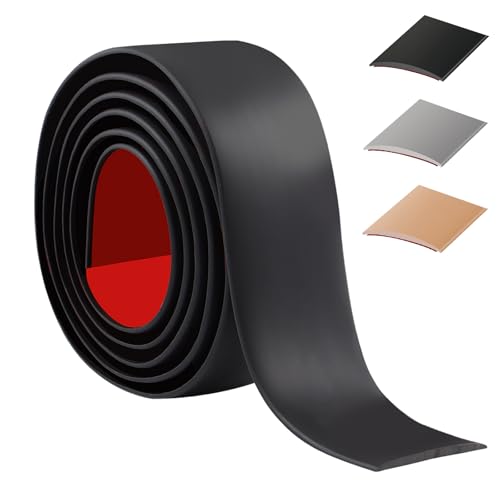 200cm übergangsprofil selbstklebend，Flexibel übergangsleiste selbstklebend PVC für Küche/Wohnzimmer/Bad,Türschwellen leiste zum Verbinden von Bodenfugen/Fliesen/Laminat/Teppich（5cm，Schwarz） von ztowoto