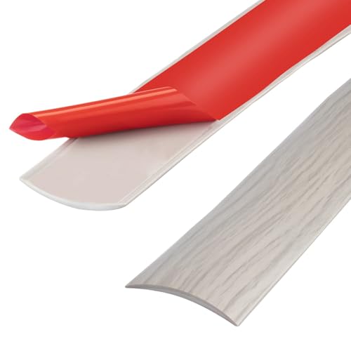200cm Übergangsprofil Selbstklebend，Übergangsleiste Selbstklebend，Türschwellen Leiste，Türdichtung Selbstklebend，Abdeckleiste Selbstklebend für Laminatbodenbeläge (Esche Holzmaserung,5cm) von ztowoto