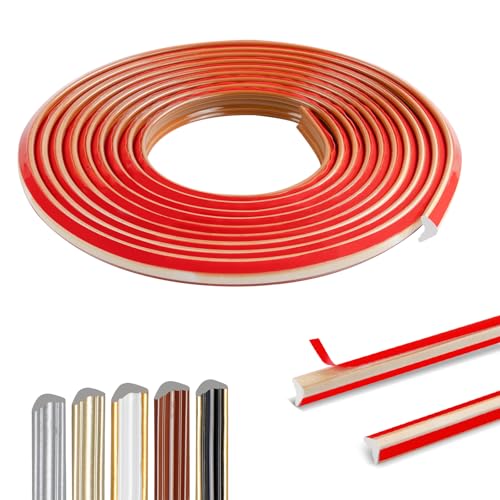 300cm Flexibel Sockelleiste Selbstklebend,PVC Zierleisten Selbstklebend Wasserdicht,Multifunktional FußLeisten,3d Deckenleisten FüR Wand,Kantenecke Und Fenster TüRspiegelrahmen(12X9mm / Braun) von ztowoto
