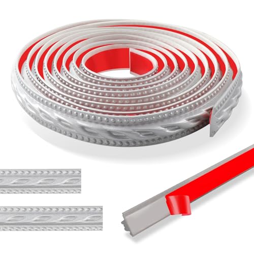 300cm Stuckleisten Wand Vintage Muster 3D-Flexibel Wandleisten Selbstklebend, Wasserdicht Zierleisten, Ideal für Tür, Kleiderschrank, Heimdekoration (2cm-Silber) von ztowoto