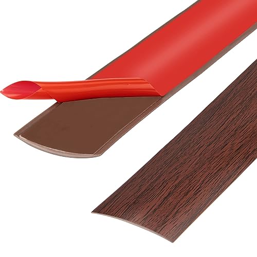 400cm Übergangsprofil Selbstklebend，Übergangsleiste Selbstklebend，Türschwellen Leiste，Türdichtung Selbstklebend，Abdeckleiste Selbstklebend für Laminatbodenbeläge (400cm-4cm-Mahagoni-Korn) von ztowoto