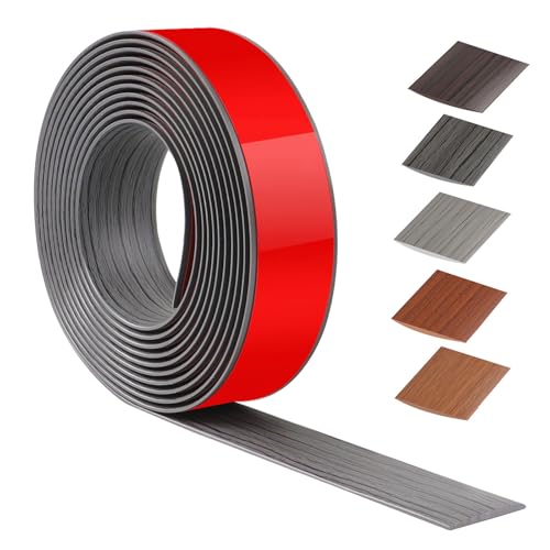 400cm X 4cm übergangsprofil selbstklebend PVC,übergangsleiste selbstklebend FüR KüChe/Wohnzimmer/Badezimmer,Türschwellen leiste Zum Verbinden Von Bodenaussparungen/Fliesen(Dunkelgraue Holzmaserung) von ztowoto