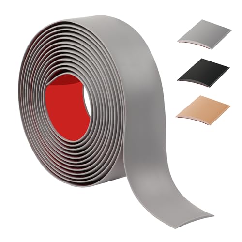 400cm übergangsprofil selbstklebend，Flexibel übergangsleiste selbstklebend PVC für Küche/Wohnzimmer/Bad,Türschwellen leiste zum Verbinden von Bodenfugen/Fliesen/Laminat/Teppich（4cm，Grau） von ztowoto