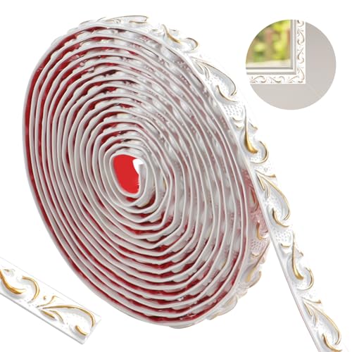 600cm Flexibel Stuckleisten Wand- Selbstklebend Wandleisten Selbstklebend, Wasserdicht Zierleisten Selbstklebend 3d Vintage Muster, Wandverkleidung Selbstklebend FüR Heimdekoration (Weiß Mit Gold-2cm) 600cm Flexibel Stuckleisten Wand- Selbstklebend Wandleisten Selbstklebend, Wasserdicht Zierleisten Selbstklebend 3d Vintage Muster, Wandverkleidung Selbstklebend FüR Heimdekoration (Weiß Mit Gold-2cm) von ztowoto