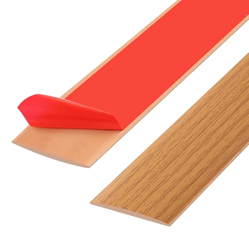 200cm Übergangsprofil Selbstklebend，Übergangsleiste Selbstklebend，Türschwellen Leiste，Türdichtung Selbstklebend，Abdeckleiste Selbstklebend für Laminatbodenbeläge (Gelbe Holzmaserung,4cm) von ztowoto