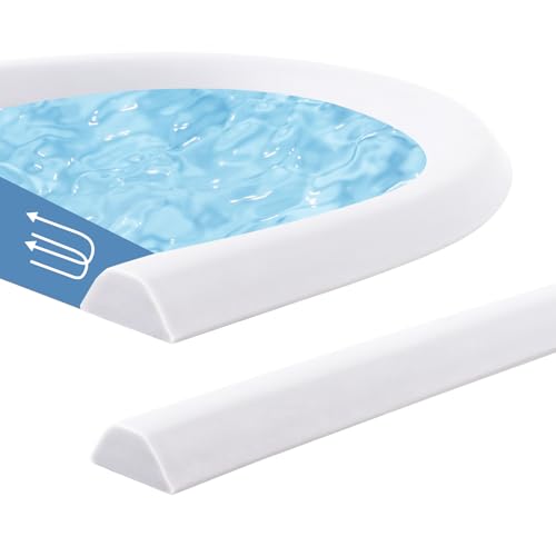 ztowoto 200cm Schwallschutzleiste Dusche,Wasserstopper Dusche Rahmenlos,Schwallschutzleiste Dusche Selbstklebend FüR Nass- Und Trockentrennung, Schwallschutz FüR BadezimmertüR, KüChe (Weiß) von ztowoto