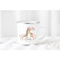 Kinderbecher Pferd Blumen Wunschname Emaille Oder Keramik Becher Kindertasse Kinderbecher Pferd Blumen Wunschname Emaille Oder Keramik Becher Kindertasse von zuckerputzig