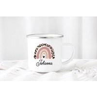 Kinderbecher Regenbogen Wunschname Emaille Oder Keramik Becher Kindertasse von zuckerputzig