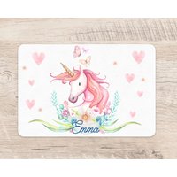 Platzset Einhorn Wunschname Junge Tischset Platzdeckchen Name Kinder von zuckerputzig