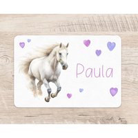 Platzset Pferd Wunschname Mädchen Tischset Platzdeckchen Name Kinder von zuckerputzig