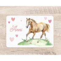 Platzset Pferd Wunschname Mädchen Tischset Platzdeckchen Name Kinder von zuckerputzig