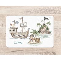 Platzset Pirat Wunschname Mädchen Junge Tischset Platzdeckchen Name Kinder von zuckerputzig