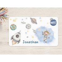 Schreibtischunterlage Astronaut Wunschname Personalisiert Name Kinder Kinderzimmer Schreibtisch Junge Weltraum von zuckerputzig