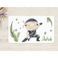 Schreibtischunterlage Ninja Wunschname Personalisiert Name Kinder Kinderzimmer Schreibtisch Junge von zuckerputzig