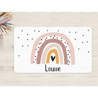 Schreibtischunterlage Regenbogen Wunschname Personalisiert Name Kinder Kinderzimmer Schreibtisch Mädchen Punkte von zuckerputzig
