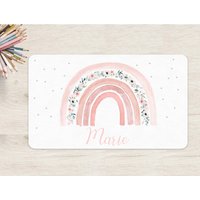 Schreibtischunterlage Regenbogen Wunschname Personalisiert Name Kinder Kinderzimmer Schreibtisch Mädchen Punkte von zuckerputzig