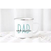Tasse Emaille Oder Keramik Papa Dad Opa Mit Wunschnamen Geschenk Personalisierbar Geburt Schwangerschaft Vatertag von zuckerputzig