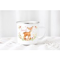 Tasse Reh Wunschname Aquarell Emaille Oder Keramik Becher Personalisiert Emaillebecher Tasse Reh Wunschname Aquarell Emaille Oder Keramik Becher Personalisiert Emaillebecher von zuckerputzig