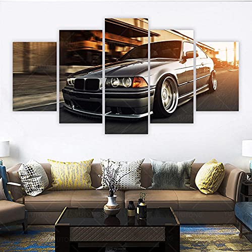 zuomo 5 Stück BMW E36 Auto Poster Druck Malerei Sportwagen Wohnkultur Wandkunstdrucke Für Wohnzimmer Dekoration Landschaft 30x40 30x60 30x80cm Kein Rahmen von zuomo