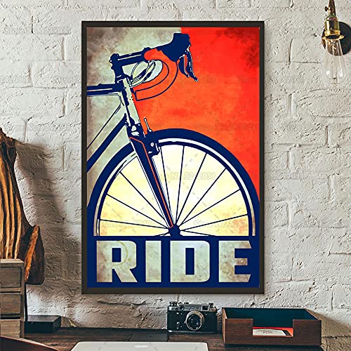 zuomo Reiten Vintage Fahrrad Poster Retro Radfahren Fahrrad Leinwand Malerei Rennrad Fahrrad Wandkunst Dekor 50x70 cm Kein Rahmen von zuomo