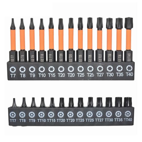 26pcs Kopfschraubendreher Bit SET 7-40 Sechskantstahl Sicherheitsschraubendreher Werkzeug Manipulationsfest Magnetschraubendreher Bit Phosphatbeschichtung von zuousxbs