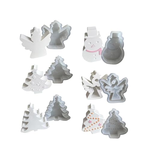 6pcs Weihnachten Thema Silikonform Weihnachtsbaum Silikon Kerzenform Schneemann Silikon Kerzenform Für Epoxidharz von zuousxbs