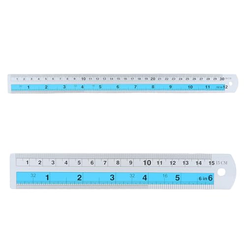 Edelstahl Lineal 6in & 12in Straight Edges Lineal Mit Imperials Und Metrischen Messungen Professionelles Metallmetall Set von zuousxbs