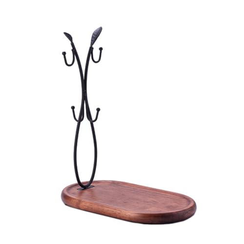 Raumsparende Kaffeetasse Baum Zeitgenössischer 4 Haken Bechhalter Einzigartige Metallkaffeetasse Display Ständer Organisatoren von zuousxbs