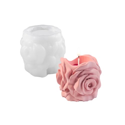 Silikonform Die Elegante Rosenkerzenhalters Formen Home Ornament Formen Silikonstextur Für Hochzeiten Und Veranstaltung von zuousxbs