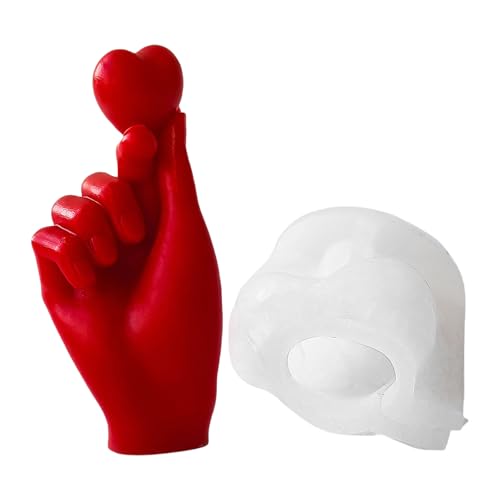 Wiederverwendbar Und Leicht Zu Demoldt 3D Herzfinger Silikonform Für Valentinstag Kerze Und Ornamenthandwerk von zuousxbs