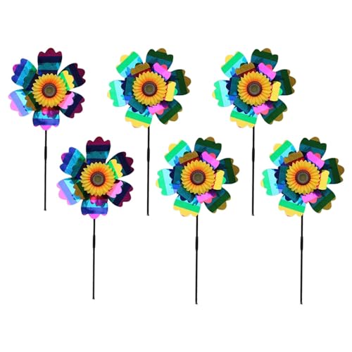 zuousxbs Blumenwindspinner Bunte Plastik Windmühle Garten Pinrad Für Garten Yard Rasen Dekorationen Kinder Geschenk Spielzeug Doppelschicht Gestreiftes Windrad zuousxbs Blumenwindspinner Bunte Plastik Windmühle Garten Pinrad Für Garten Yard Rasen Dekorationen Kinder Geschenk Spielzeug Doppelschicht Gestreiftes Windrad von zuousxbs