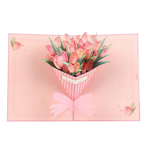 zuousxbs Tulips Bouquet Popup Karte Blumengeschenkkarten Handgefertigte Grüße Mutter Day Card Handmade Karten von zuousxbs