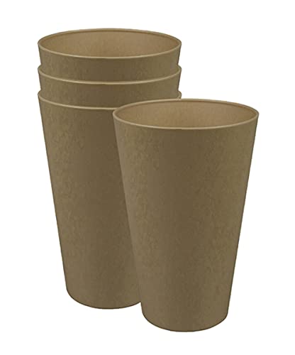 Zuperzozial Campinggeschirr Becher Reload-Cup, toffee brown (4er Pack) Trinkglas Bioplastic C-PLA von Zuperzozial