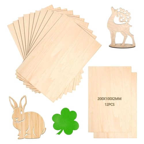 12 Stück Balsaholz Platten, 200 x 100 x 1.5mm Sperrholzplatte, Populus Wood Platte, zum Basteln zum Laserschneiden und Gravieren für Heimwerkerprojekte, Zeichnen, Architekturmodelle 12 Stück Balsaholz Platten, 200 x 100 x 1.5mm Sperrholzplatte, Populus Wood Platte, zum Basteln zum Laserschneiden und Gravieren für Heimwerkerprojekte, Zeichnen, Architekturmodelle von zurabini