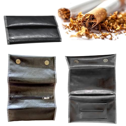 Schwarz Tabaktasche, Drehertasche Leder, Drehtabak Tasche Mit Magnetverschluss Faltbar, Tragbar Tabaktasche Mit Fächern, Drehtabak Tasche, Tobacco Pouch Schwarz Tabaktasche, Drehertasche Leder, Drehtabak Tasche Mit Magnetverschluss Faltbar, Tragbar Tabaktasche Mit Fächern, Drehtabak Tasche, Tobacco Pouch von zurabini